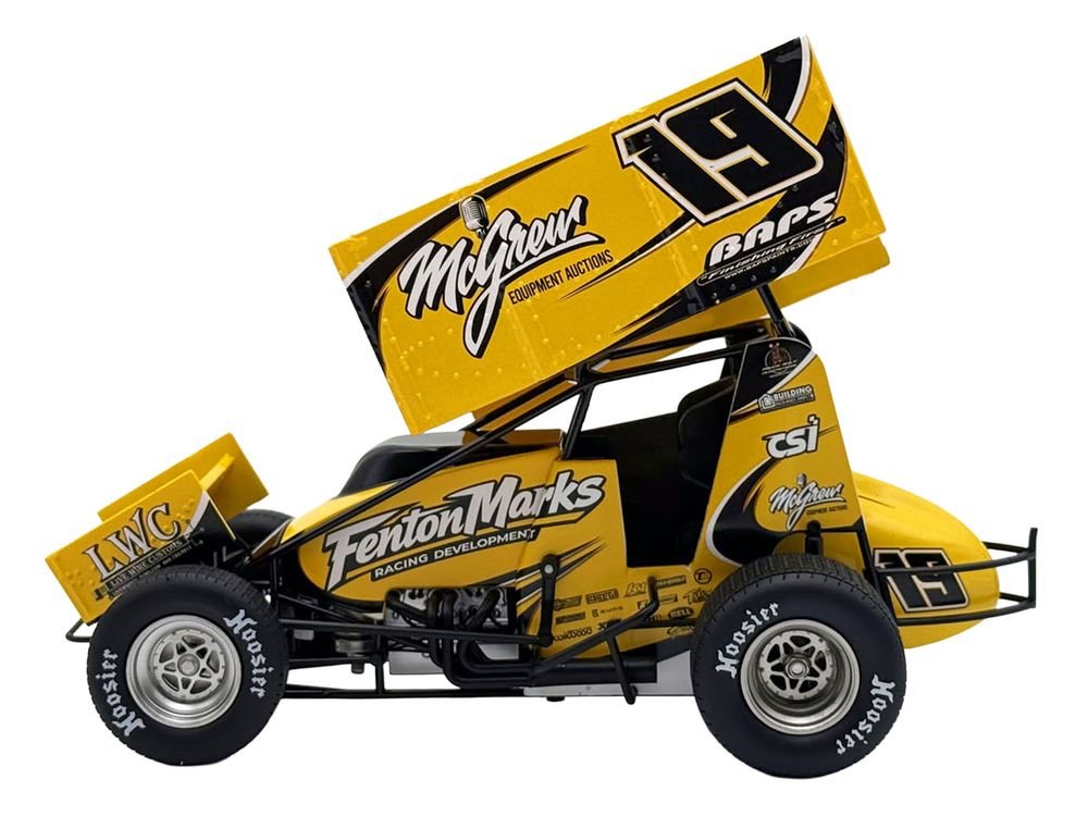 Winged Sprint Car #19 Brent Marks "Fenton Marks Racing" (2026) 1/18 Diecast Model Car by ACME view 3