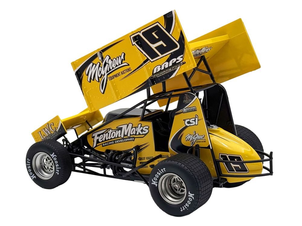 Winged Sprint Car #19 Brent Marks "Fenton Marks Racing" (2026) 1/18 Diecast Model Car by ACME view 4