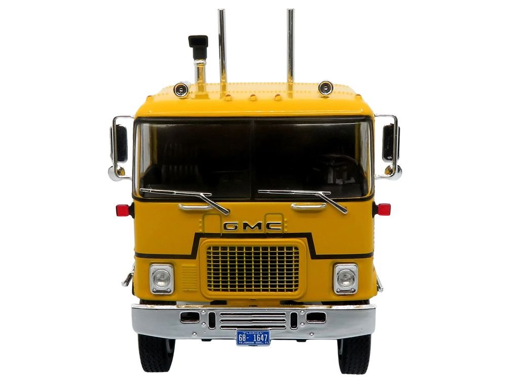 1970 GMC Astro 95 Tractor with Dry Van Trailer "Ryder Truck Rental" Yellow with Stripes "North American Vintage Truck Collection" Limited Edition to 504 pieces Worldwide 1/43 Diecast Model by Iconic Replicas view 5