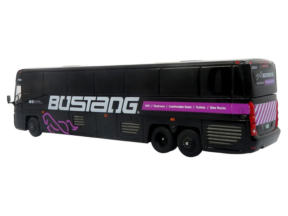 MCI D4520 Commuter Coach Bus "Bustang - Colorado Department of Transportation" Black "The Bus & Motorcoach Collection" Limited Edition to 504 pieces Worldwide 1/87 (HO) Scale Diecast Model by Iconic Replicas view 3
