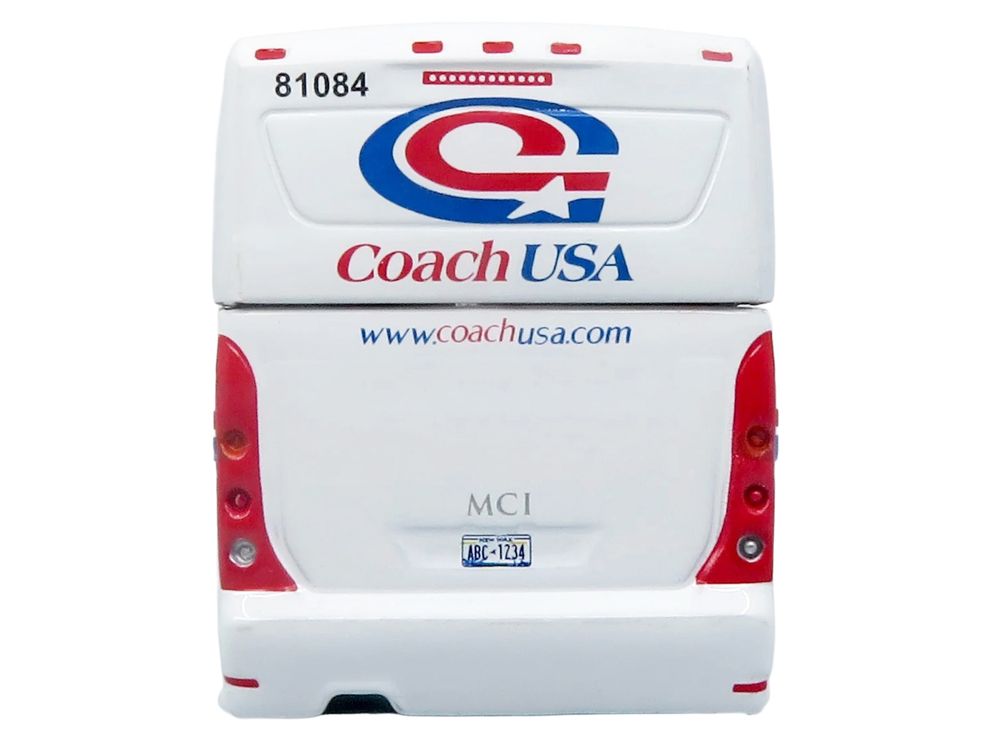 MCI D4520 Commuter Coach Bus "Coach USA" White with Blue and Red Stripes "The Bus & Motorcoach Collection" Limited Edition to 504 pieces Worldwide 1/87 (HO) Scale Diecast Model by Iconic Replicas view 5