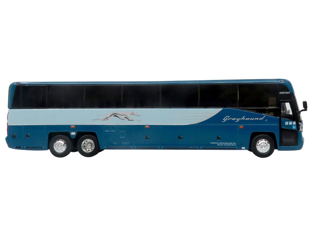 MCI D4520 Commuter Coach Bus "Greyhound Lines" Blue with Light Blue Stripes "The Bus & Motorcoach Collection" Limited Edition to 504 pieces Worldwide 1/87 (HO) Scale Diecast Model by Iconic Replicas view 2