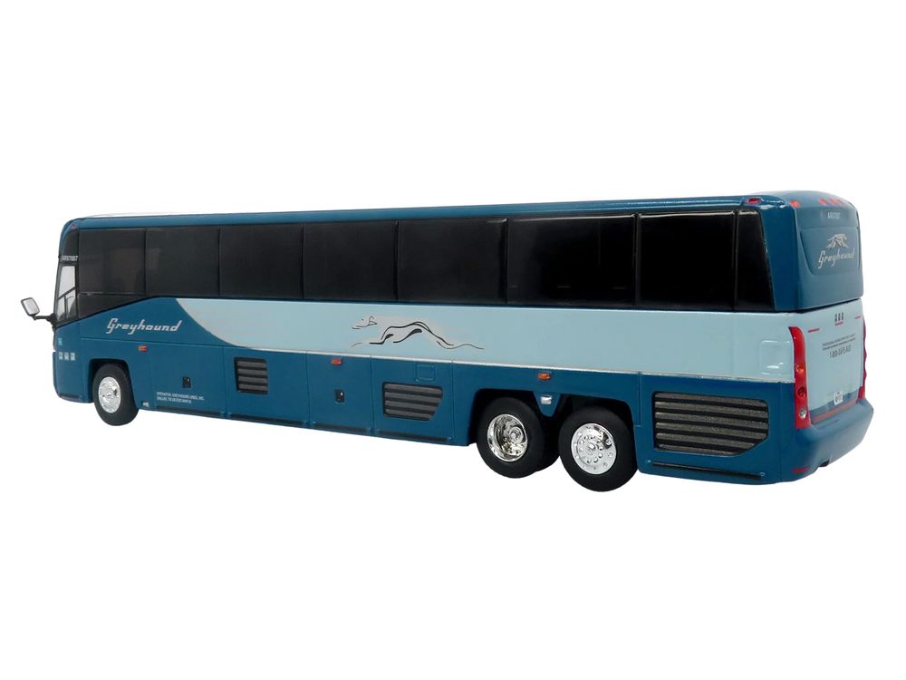 MCI D4520 Commuter Coach Bus "Greyhound Lines" Blue with Light Blue Stripes "The Bus & Motorcoach Collection" Limited Edition to 504 pieces Worldwide 1/87 (HO) Scale Diecast Model by Iconic Replicas view 3
