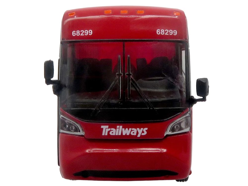 MCI D4520 Commuter Coach Bus "Burlington Trailways" Red with White Graphics "The Bus & Motorcoach Collection" Limited Edition to 504 pieces Worldwide 1/87 (HO) Scale Diecast Model by Iconic Replicas view 4
