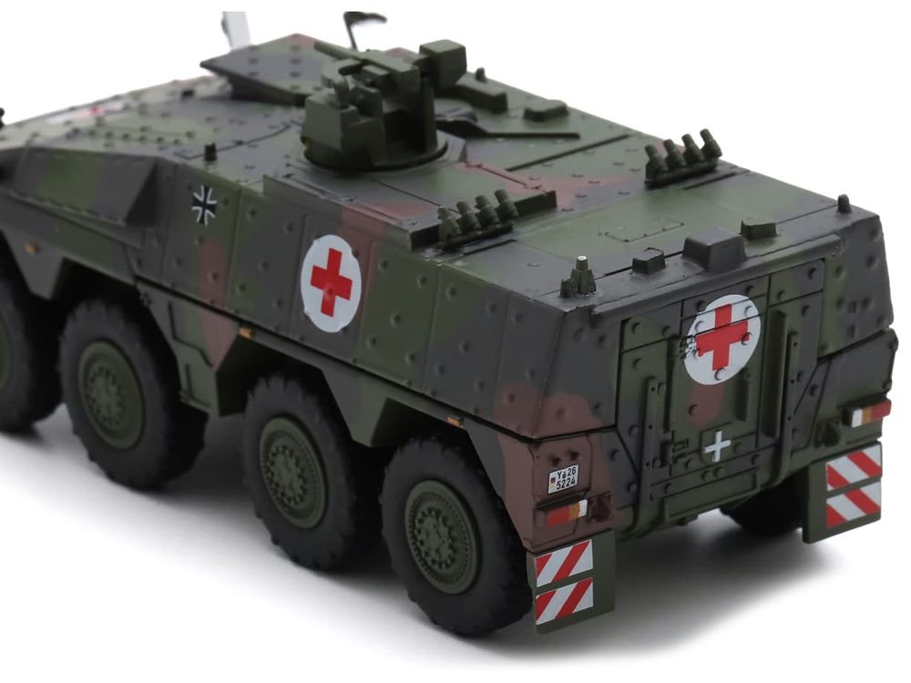 Tpz. Tank Boxer "Medic Unit - German Army" Green Camouflage 1/87 (HO) Scale Diecast Model Car by Schuco view 4