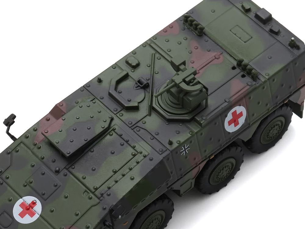 Tpz. Tank Boxer "Medic Unit - German Army" Green Camouflage 1/87 (HO) Scale Diecast Model Car by Schuco view 5