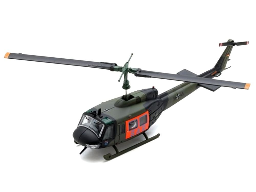 Bell UH 1D Helicopter "SAR - German Army" Green Camouflage 1/87 (HO) Scale Diecast Model Car by Schuco view 3