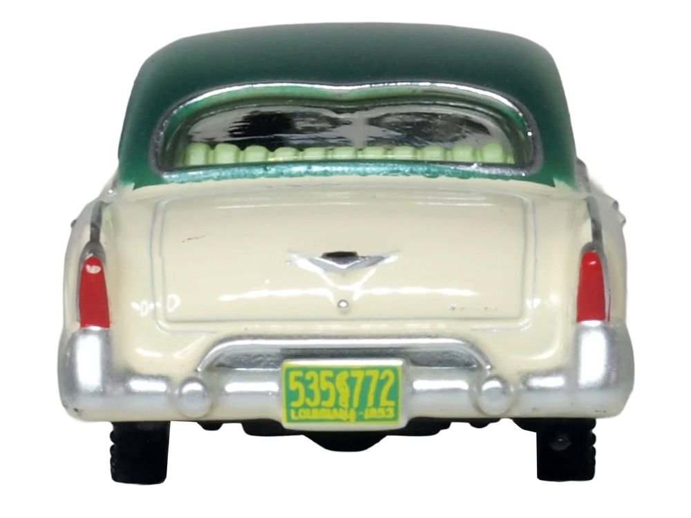 1953 Kaiser Manhattan Stardust Ivory with Jade Green Metallic Top 1/87 (HO) Scale Diecast Model Car by Oxford Diecast view 4