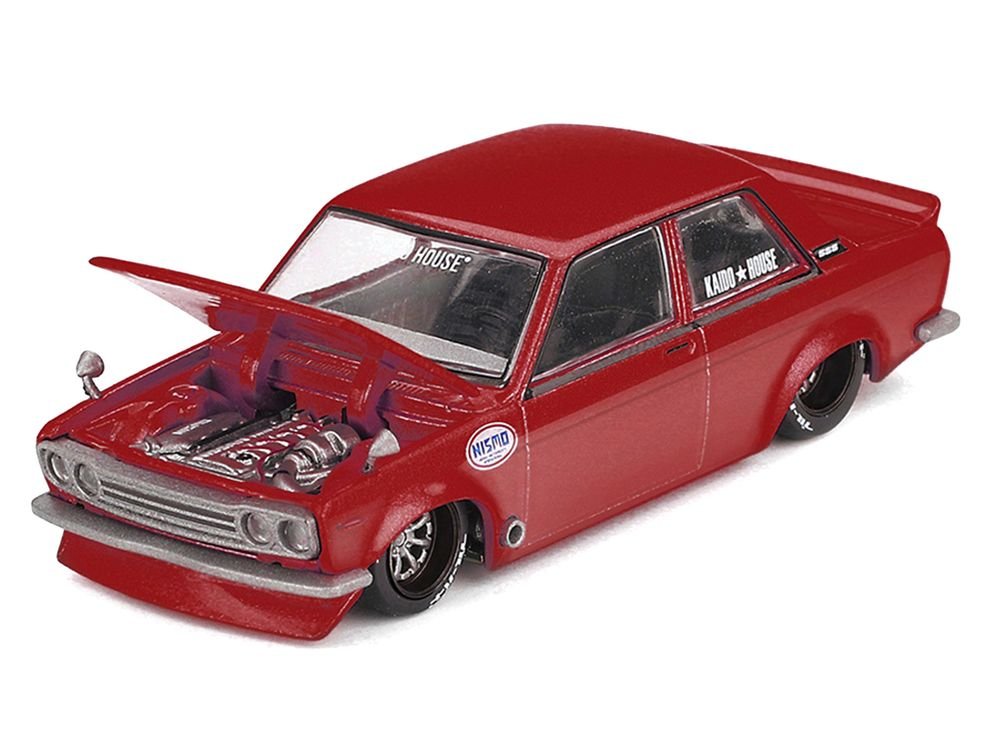 Datsun 510 Street "Nismo V3" Red Metallic (Designed by Jun Imai) "Kaido House" Special 1/64 Diecast Model Car by Mini GT view 2
