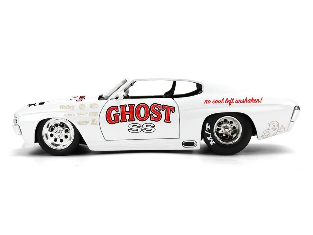 1971 Chevrolet Chevelle SS "Ghost SS" White with Graphics "Bigtime Muscle" Series 1/24 Diecast Model Car by Jada view 3