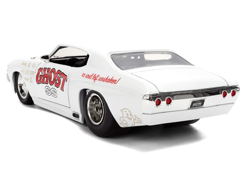 1971 Chevrolet Chevelle SS "Ghost SS" White with Graphics "Bigtime Muscle" Series 1/24 Diecast Model Car by Jada view 5