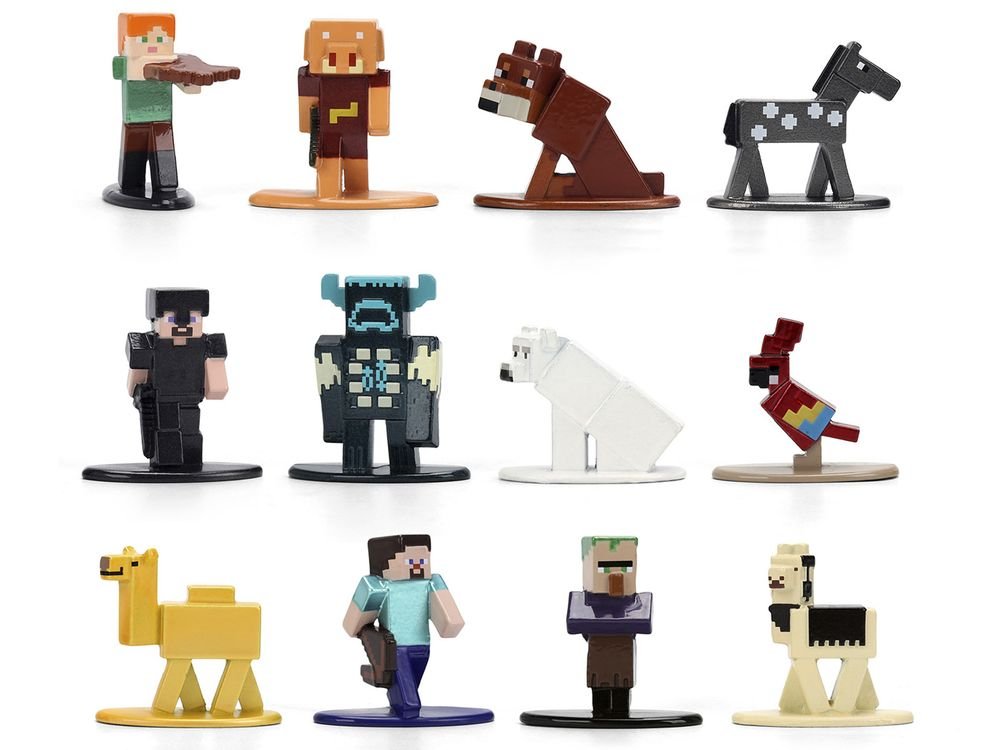 Set of 12 Diecast Figures "Minecraft" Video Game Wave 2 "Nano Metalfigs" Series Diecast models by Jada view 2