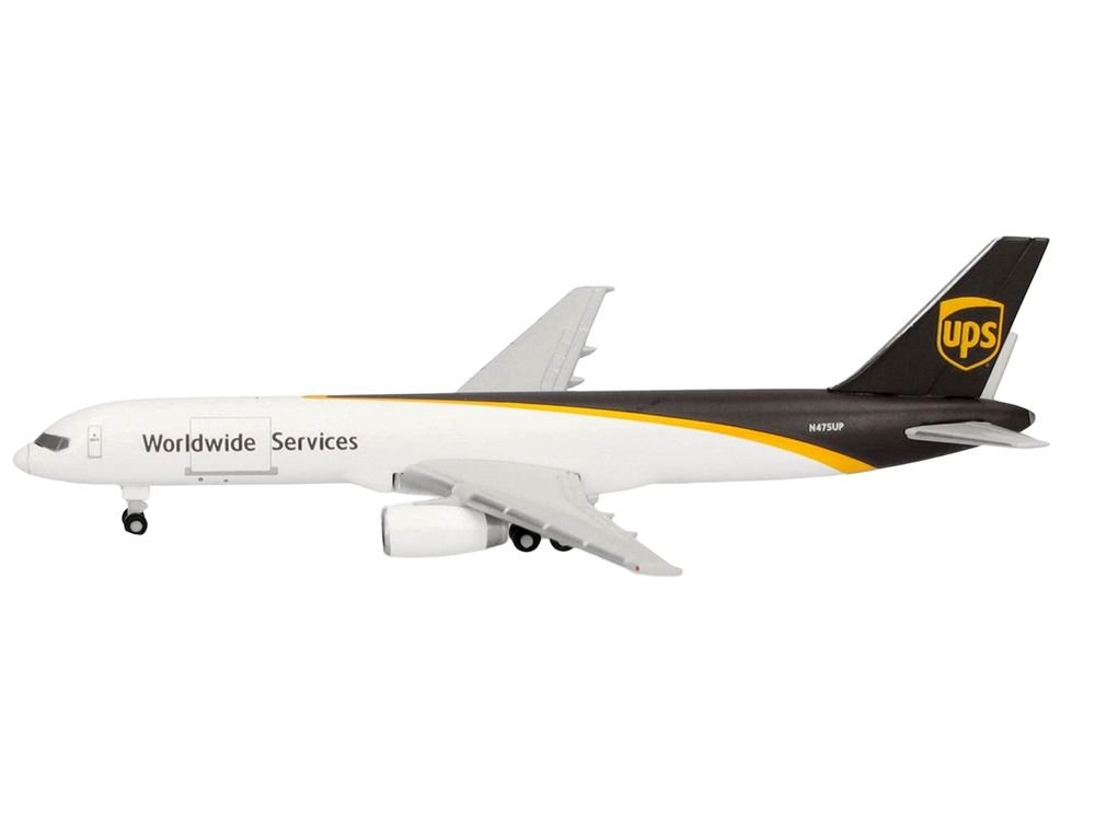Boeing 757-200F Commercial Aircraft "UPS Worldwide Service" (N475UP) White with Brown Tail 1/500 Diecast Model Airplane by Herpa view 2