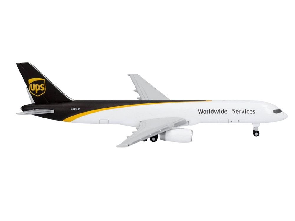 Boeing 757-200F Commercial Aircraft "UPS Worldwide Service" (N475UP) White with Brown Tail 1/500 Diecast Model Airplane by Herpa view 3