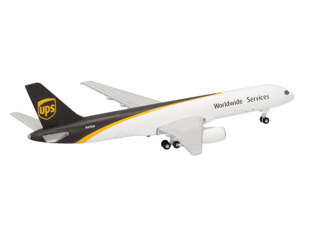 Boeing 757-200F Commercial Aircraft "UPS Worldwide Service" (N475UP) White with Brown Tail 1/500 Diecast Model Airplane by Herpa view 4