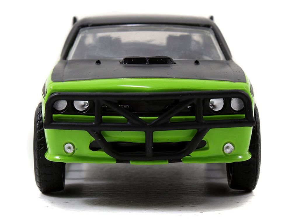 Letty's Dodge Challenger SRT8 Green with Matt Black Top and Hood and Black Stripes "Furious 7" (2015) Movie "Fast & Furious 25th Anniversary" Series 1/32 Diecast Car Model by Jada view 3