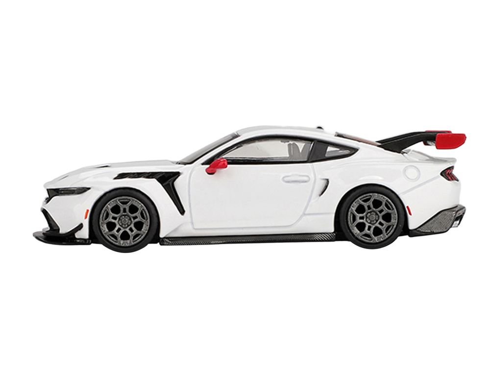 Ford Mustang GTD "Spirit of America" White with Red and Blue Stripes Limited Edition 1/64 Diecast Model Car by Mini GT view 2