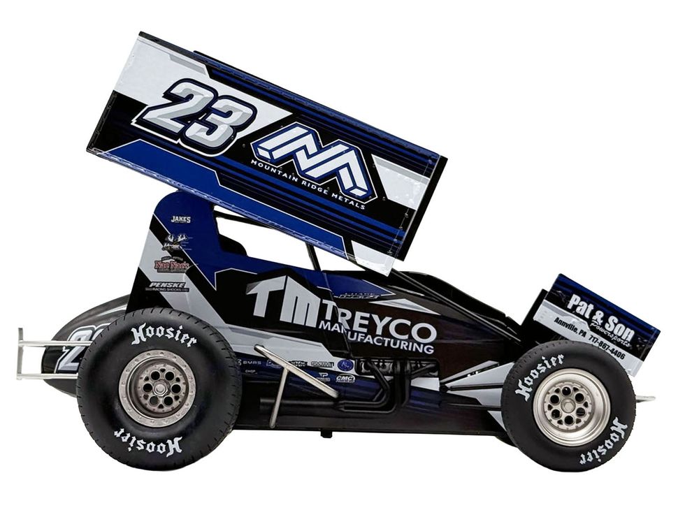 Winged Sprint Car #23 Chase Dietz "Treyco Manufacturing - Mountain Ridge Metals" (2026) 1/18 Diecast Model Car by ACME view 3