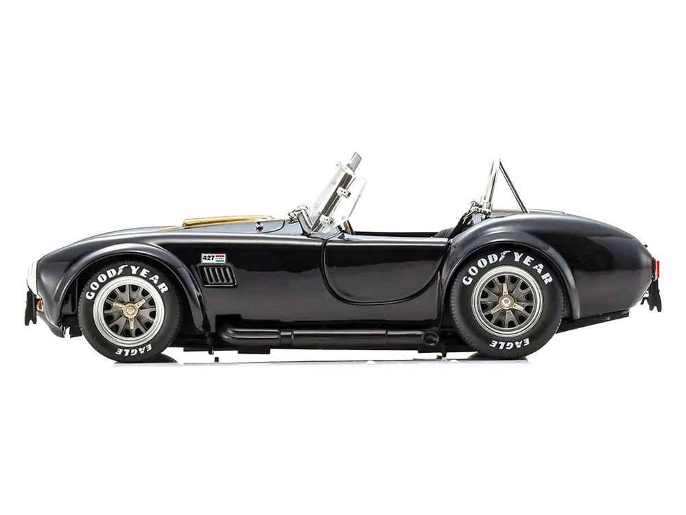 Shelby Cobra 427 S/C Black with Gold Stripes 1/18 Diecast Model Car by Kyosho view 3