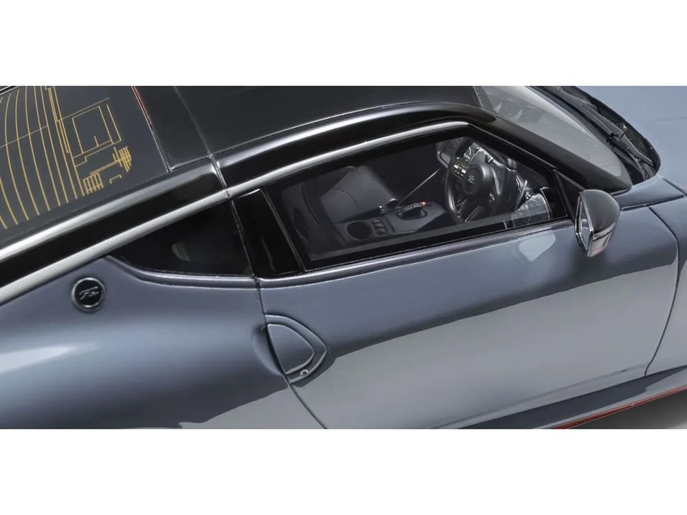 Nissan Fairlady Z NISMO RHD (Right Hand Drive) Gray with Black Top 1/18 Model Car by Kyosho view 2