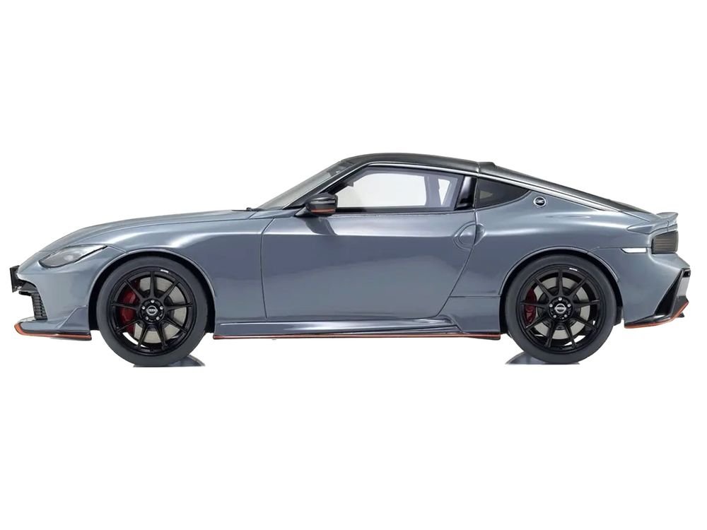 Nissan Fairlady Z NISMO RHD (Right Hand Drive) Gray with Black Top 1/18 Model Car by Kyosho view 3
