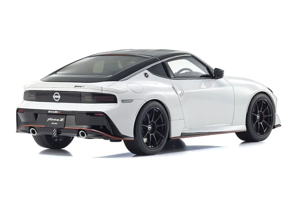 Nissan Fairlady Z NISMO RHD (Right Hand Drive) White with Black Top 1/18 Model Car by Kyosho view 4