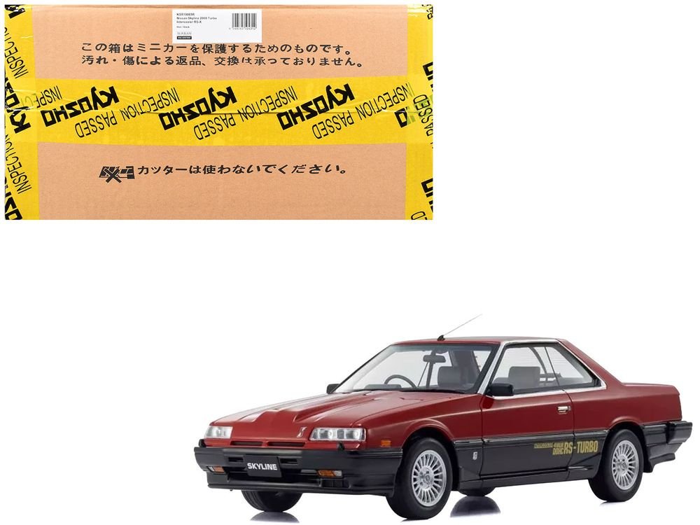 Nissan Skyline 2000 Turbo Intercooler RS-X RHD (Right Hand Drive) Red and Black 1/18 Model Car by Kyosho