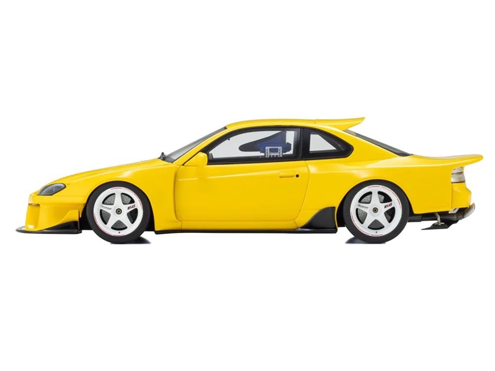 Nissan Silvia (S15) "Khyzyl Saleem" Yellow 1/18 Model Car by Kyosho view 3