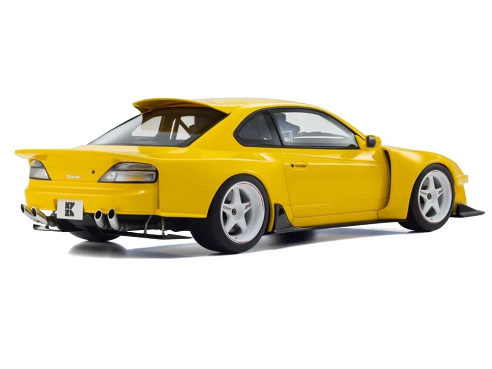 Nissan Silvia (S15) "Khyzyl Saleem" Yellow 1/18 Model Car by Kyosho view 4