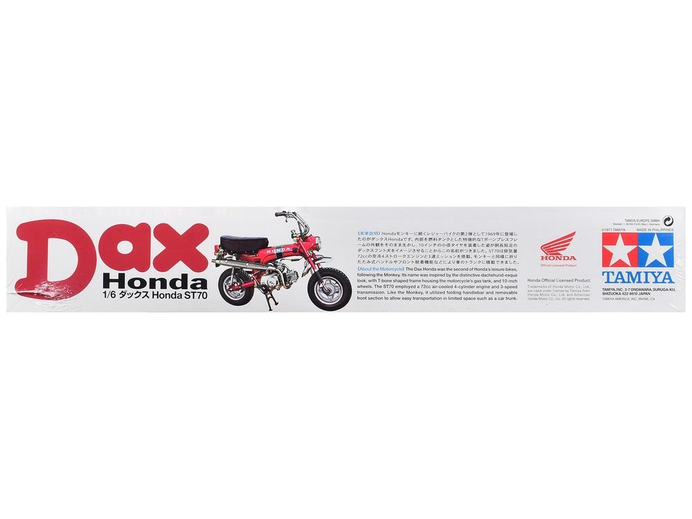 Model Kit Dax Honda Export 70 Motorcycle 1/6 Scale Model by Tamiya view 5
