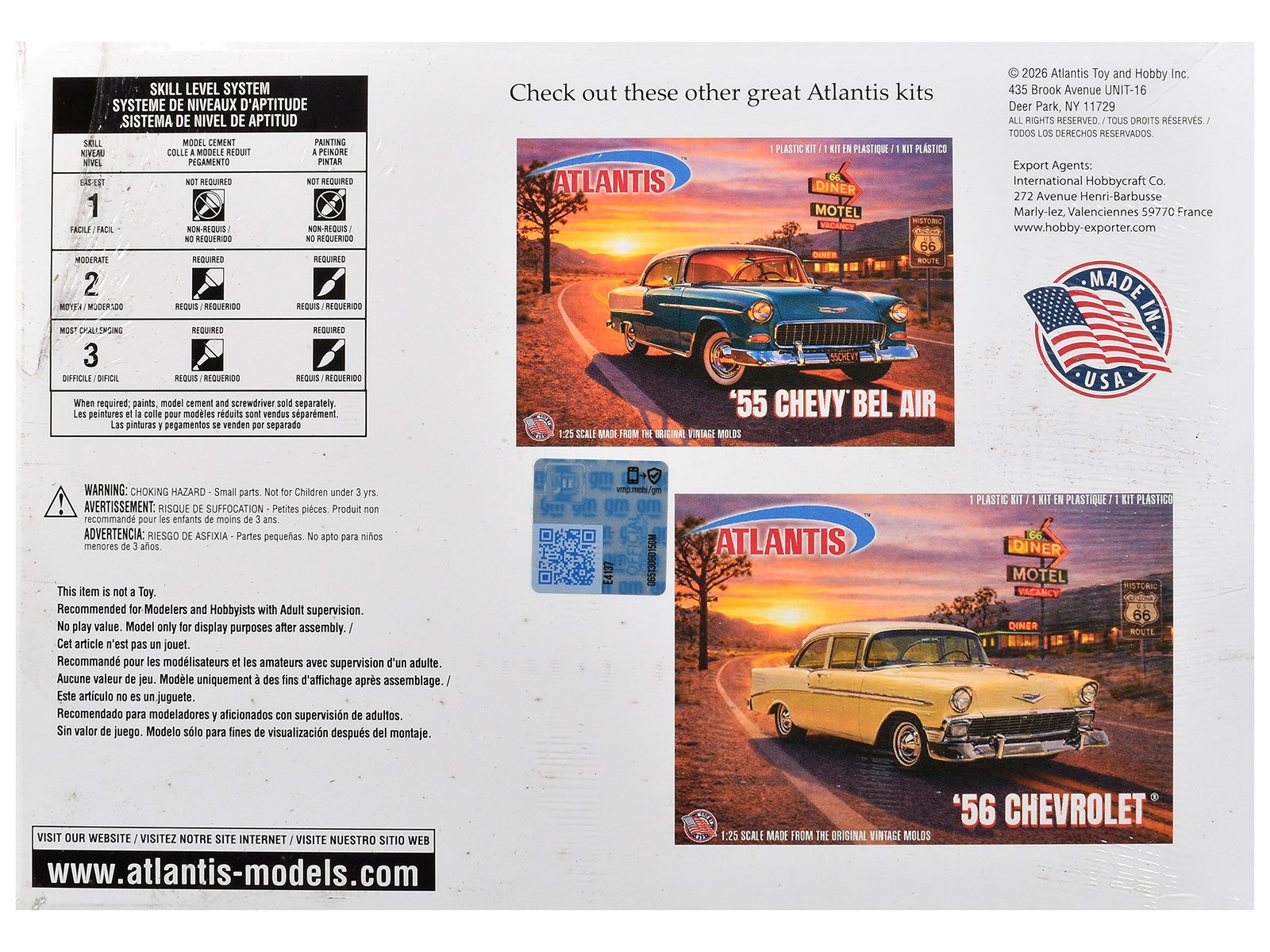 Skill 3 Model Kit 1955 Chevrolet Custom Street Rod "X-Parts Garage" 1/25 Scale Model by Atlantis view 5
