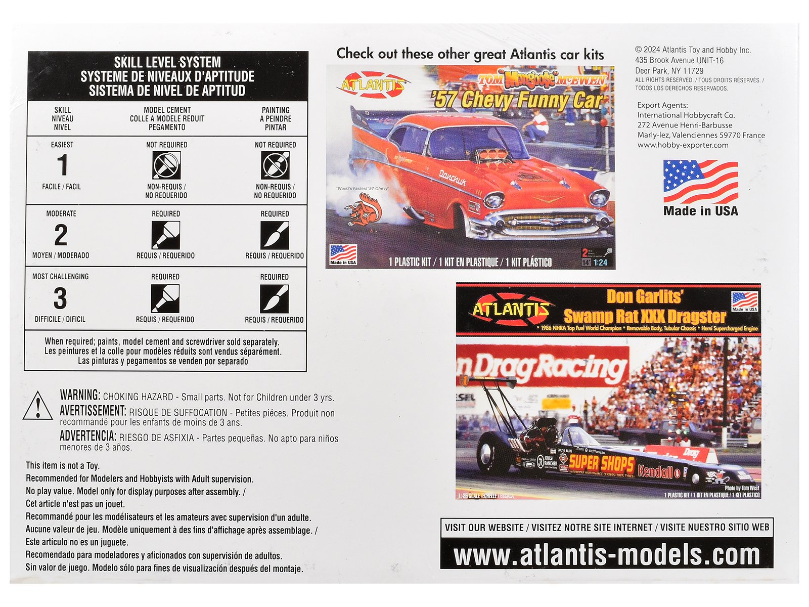 Skill 2 Model Kit Tom McEwen's "Mongoose" Rear Engine Dragster 1/24 Scale Model by Atlantis view 5