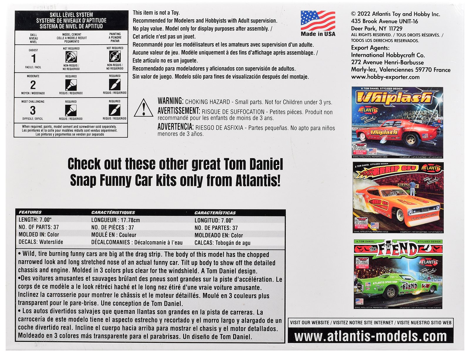 Model Kit Tom Daniel's "FAKE OUT!" Classic Funny Car (Snap-to-Build) 1/32 Scale Model by Atlantis view 5