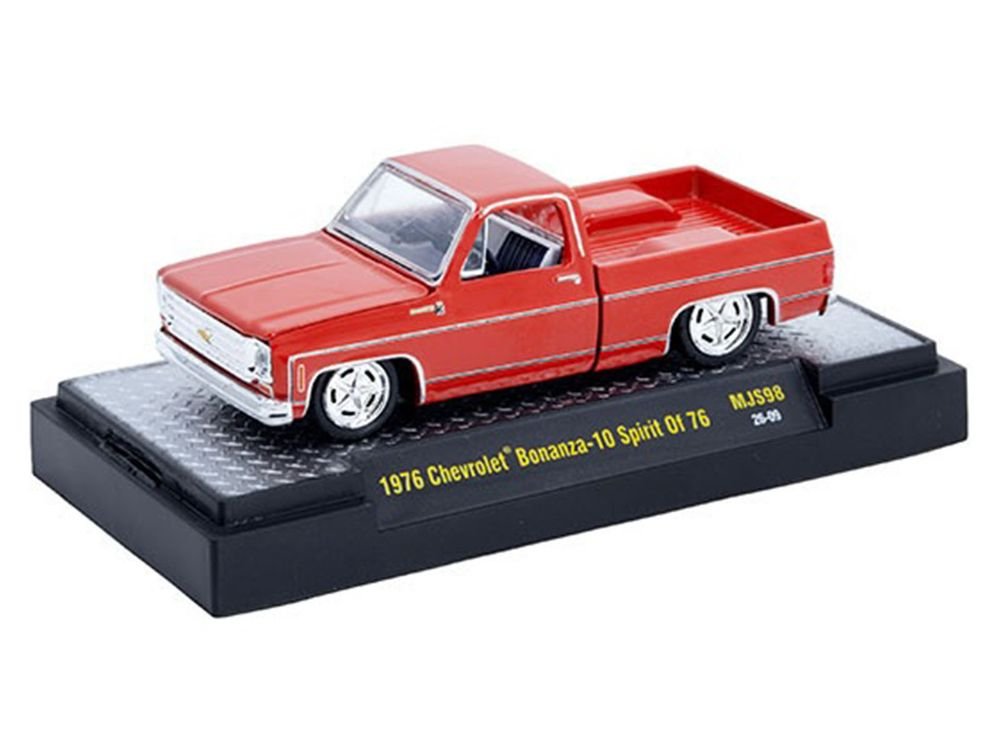 1976 Chevrolet Silverado Bonanza-10 Pickup Truck "Spirit of '76" Red Limited Edition to 12750 pieces Worldwide 1/64 Diecast Model Car by M2 Machines view 2