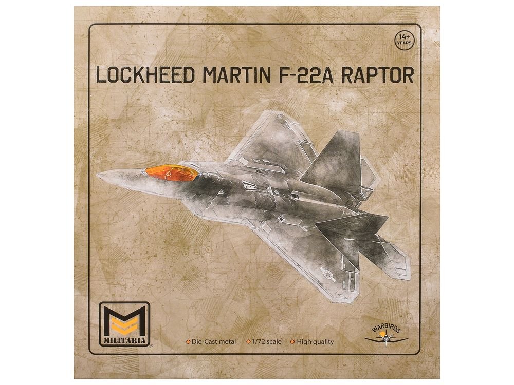 Lockheed Martin F-22A Raptor Aircraft "1st FW 94th FS" United States Air Force 1/72 Diecast Model by Militaria Die Cast view 3