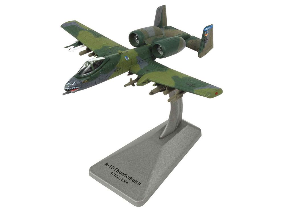 Fairchild Republic A-10 Thunderbolt II Aircraft "23rd TFW 74th TFS Flying Tigers" United States Air Force "Collector Series" 1/144 Diecast Model by Air Force 1 view 2
