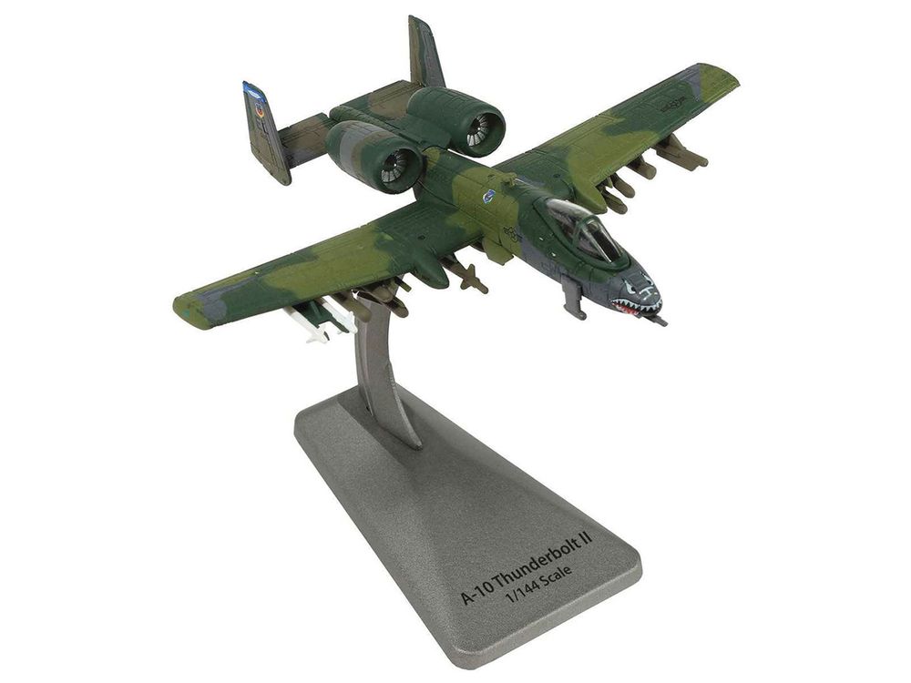 Fairchild Republic A-10 Thunderbolt II Aircraft "23rd TFW 74th TFS Flying Tigers" United States Air Force "Collector Series" 1/144 Diecast Model by Air Force 1 view 3