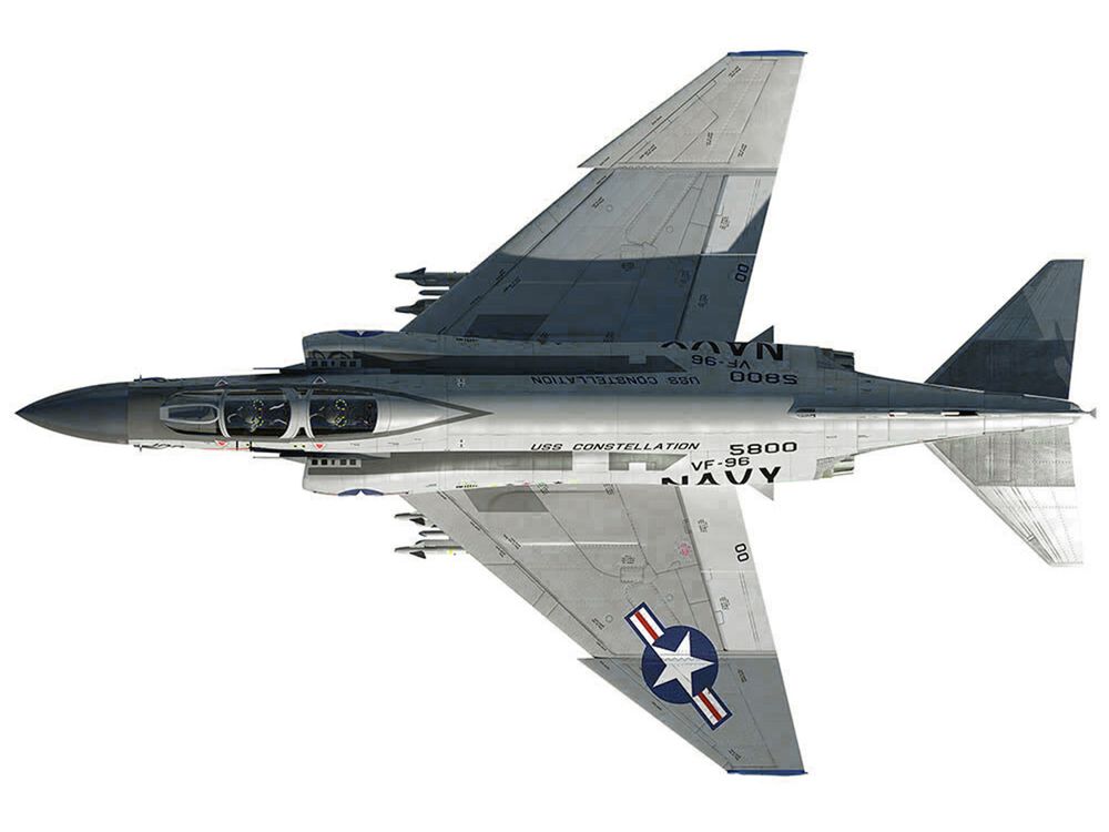 McDonnell Douglas F-4 Phantom II Aircraft "VF-96 Fighting Falcons Showtime 100 Lieutenant Randy Cunningham USS Constellation Vietnam" (1972) United States Navy "Collector Series" 1/144 Diecast Model by Air Force 1 view 3