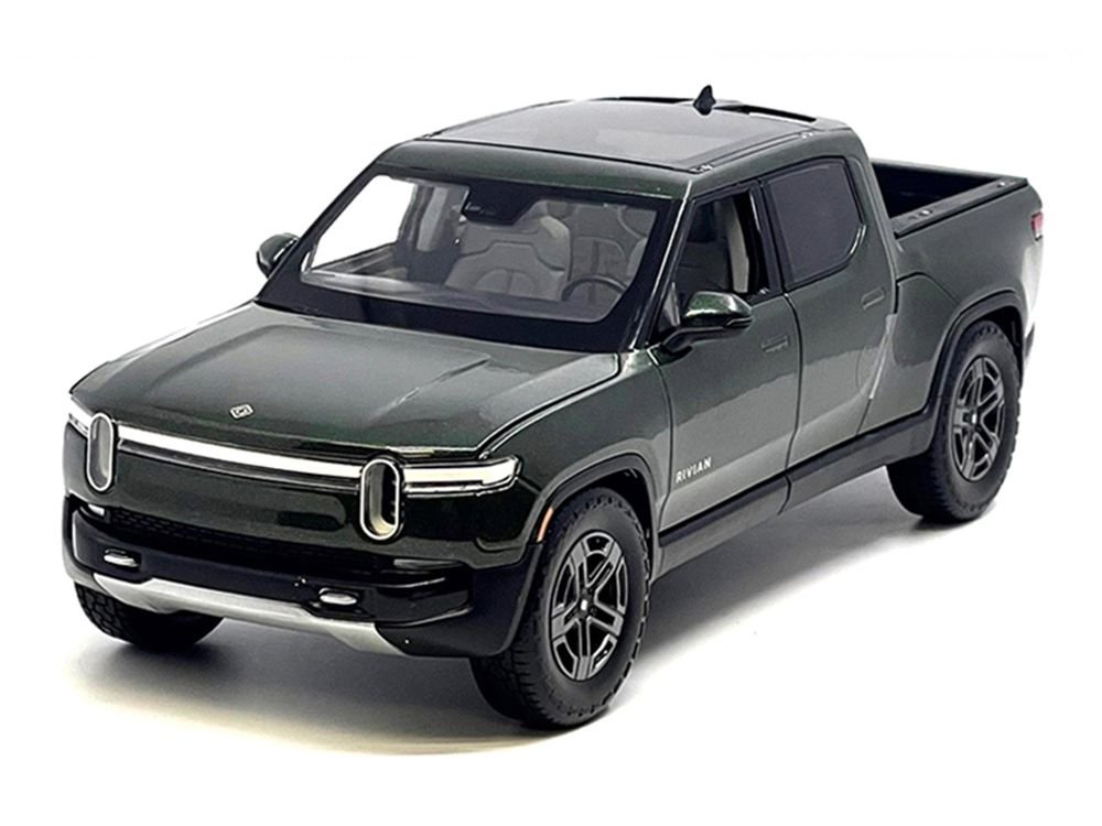 Rivian R1T Pickup Truck Dark Green Metallic with Sunroof "Special Edition" Series 1/18 Diecast Model Car by Maisto view 2