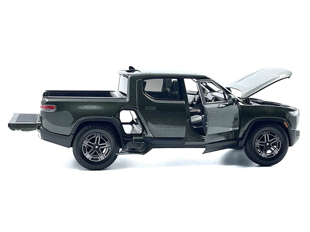 Rivian R1T Pickup Truck Dark Green Metallic with Sunroof "Special Edition" Series 1/18 Diecast Model Car by Maisto view 4