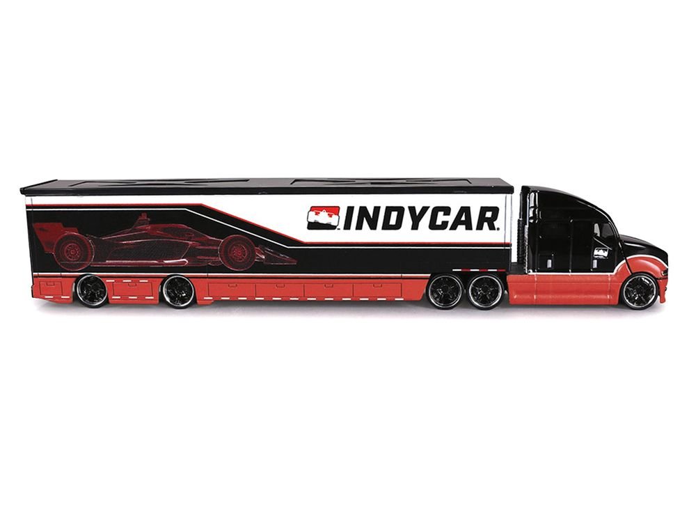 IndyCar Hauler Black and Red with Graphics 1/64 Diecast Model Car by IXO Models view 3