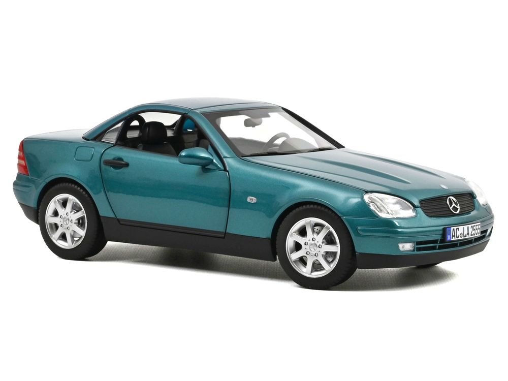 1996 Mercedes-Benz SLK Convertible Vivianit Green Metallic 1/18 Diecast Model Car by Norev view 2