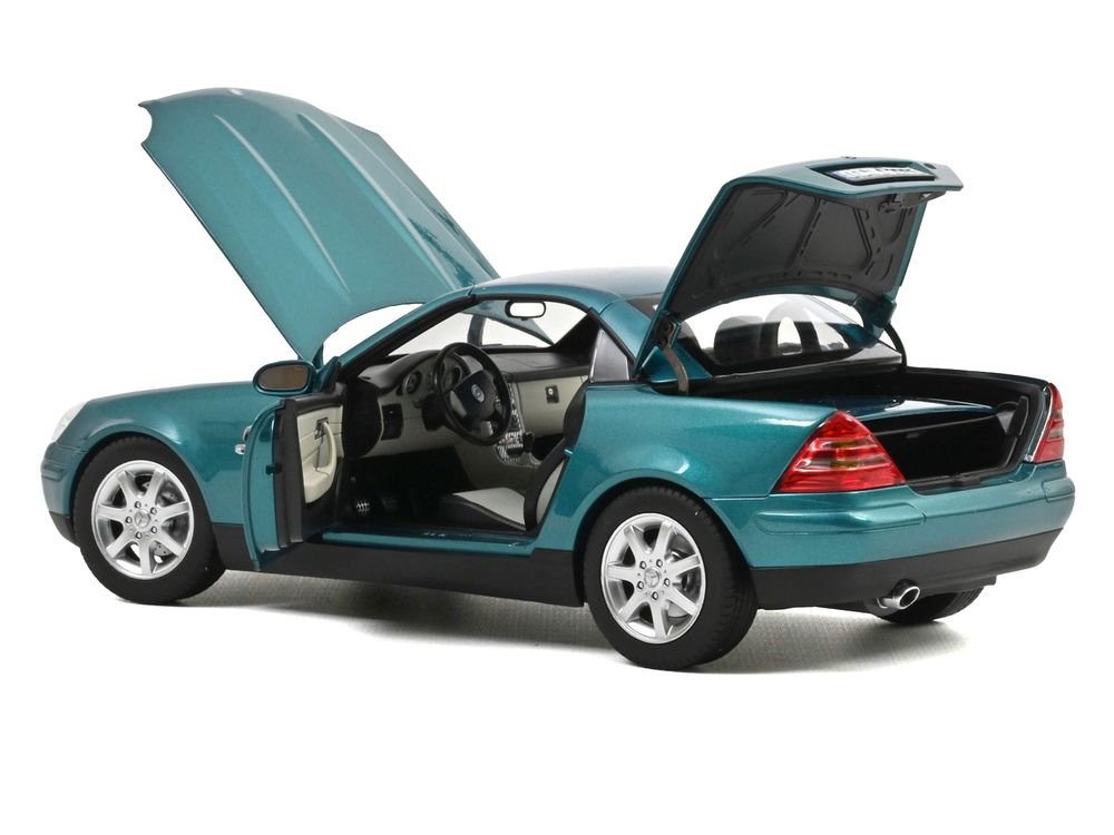 1996 Mercedes-Benz SLK Convertible Vivianit Green Metallic 1/18 Diecast Model Car by Norev view 3