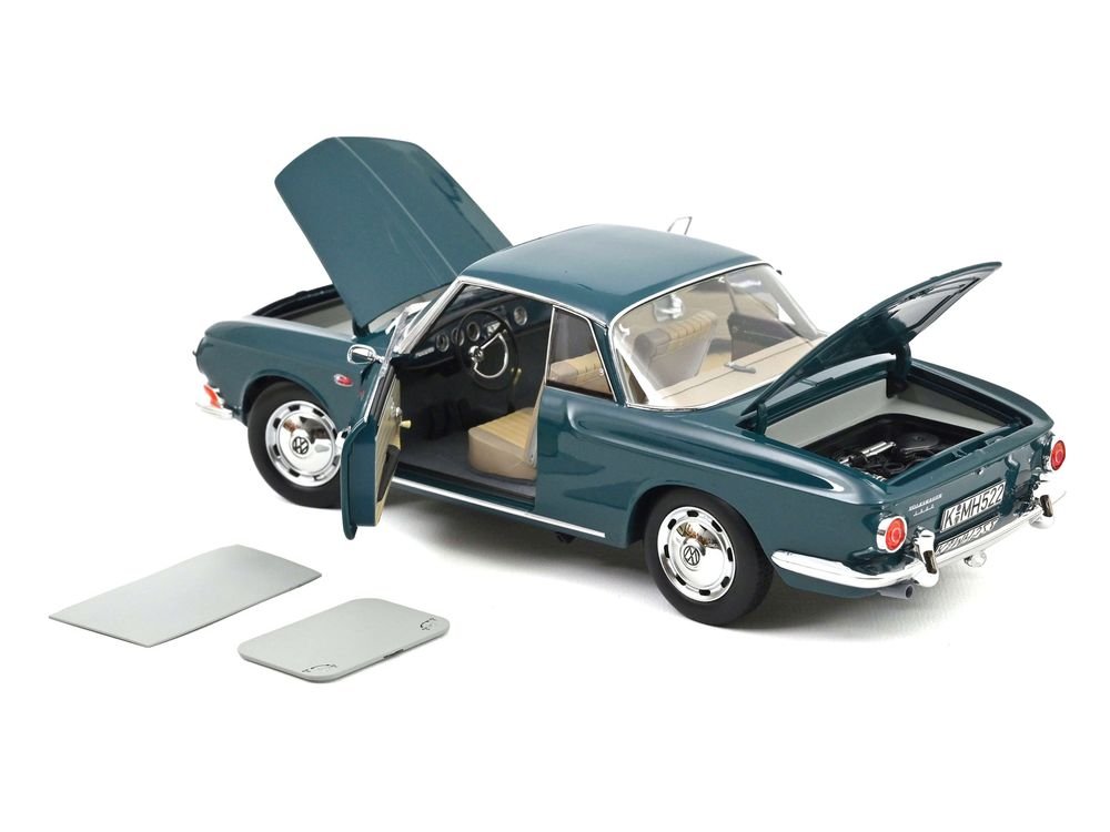 1963 Volkswagen Karmann Ghia 1500 Smaragd Green 1/18 Diecast Model Car by Norev view 3