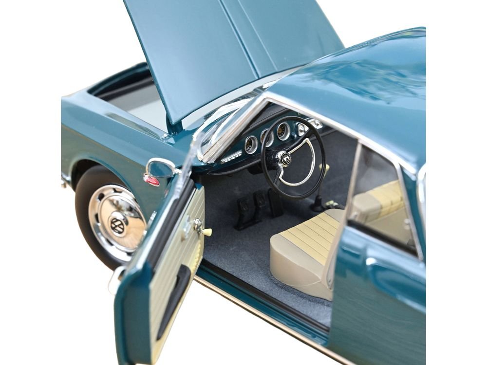 1963 Volkswagen Karmann Ghia 1500 Smaragd Green 1/18 Diecast Model Car by Norev view 4