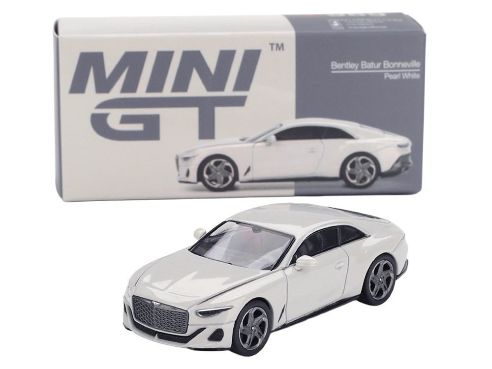 Bentley Batur Bonneville Pearl White Metallic Limited Edition 1/64 Die Cast Model Car by Mini GT view 4
