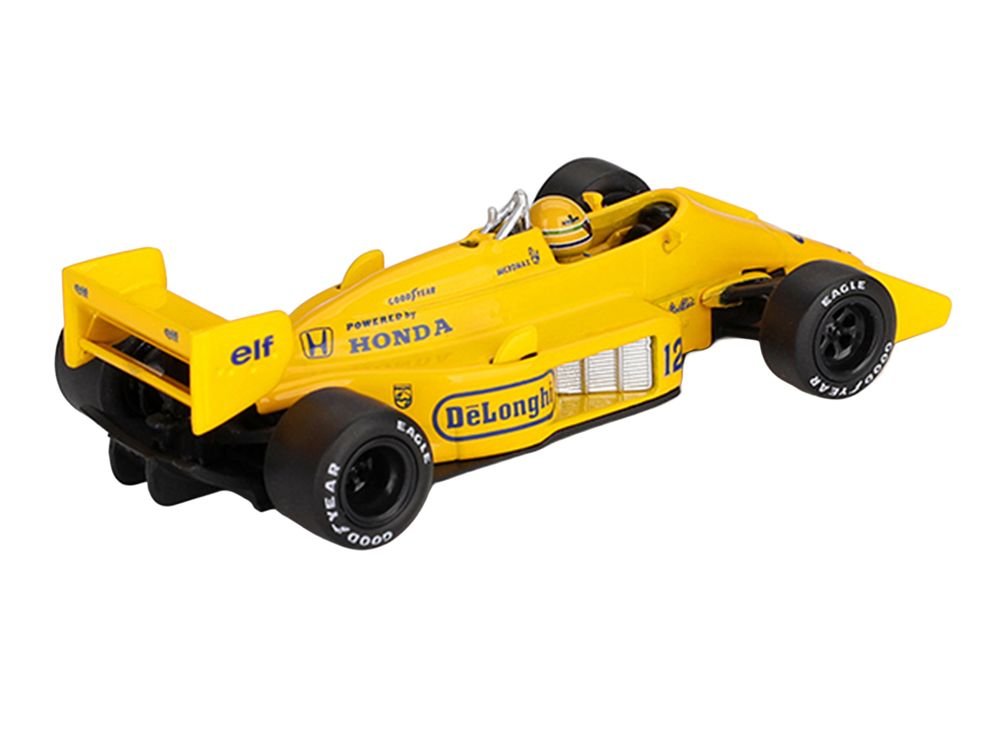Lotus 99T #12 Ayrton Senna Winner Formula One F1 "Monaco GP" (1987) with Driver Figure Limited Edition 1/64 Die Cast Model Car by Mini GT view 4