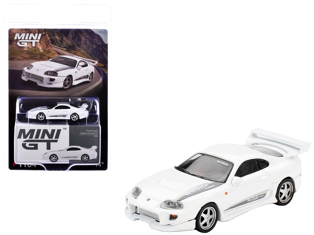 Toyota Supra "VeilSide Combat V-I" White Limited Edition 1/64 Die Cast Model Car by Mini GT