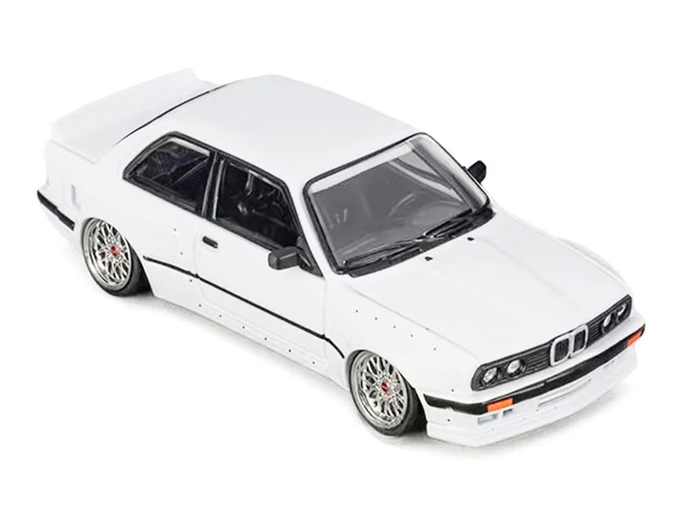 Pandem E30 V1 White with Extra Wheels 1/64 Diecast Model Car by CM Models view 2