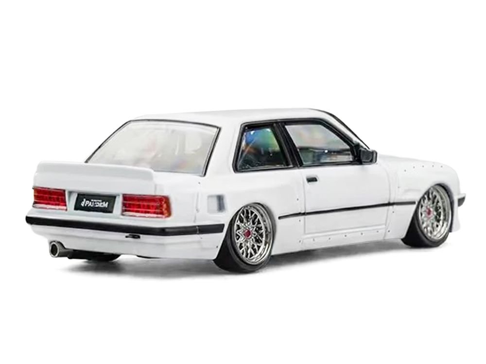 Pandem E30 V1 White with Extra Wheels 1/64 Diecast Model Car by CM Models view 3